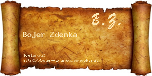 Bojer Zdenka névjegykártya